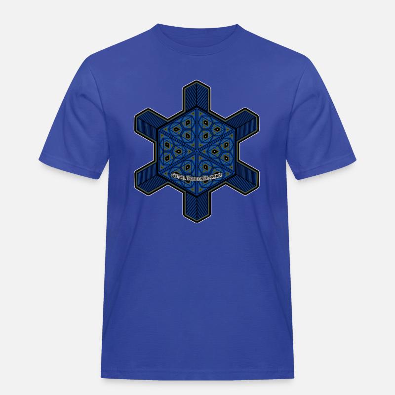 Expérience d’évolution fractale Mandala Psytrance Goa - T-shirt Workwear homme - bleu royal
