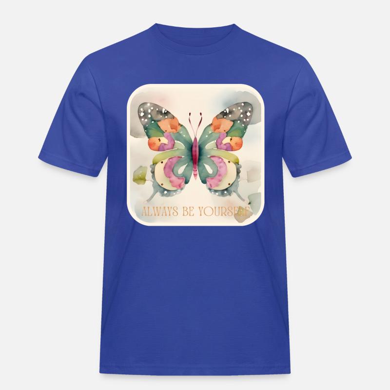 Schmetterlinge Muster - Männer Workwear T-Shirt - Royalblau