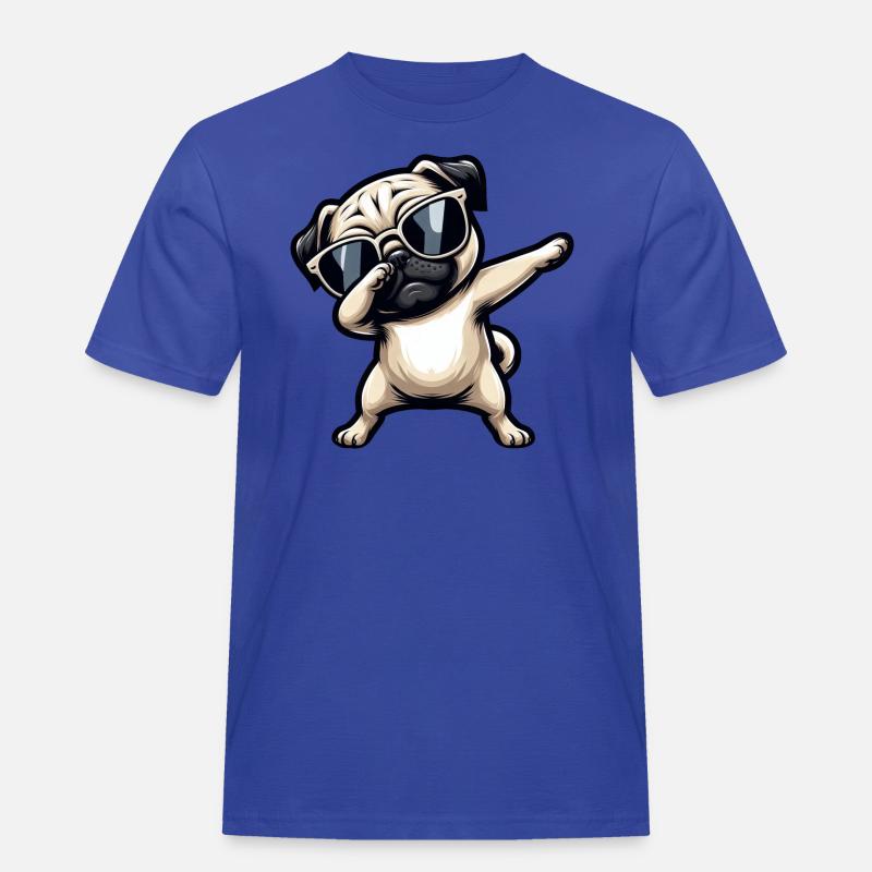 Hund Mops Cool Dab Dabbing - Männer Workwear T-Shirt - Royalblau