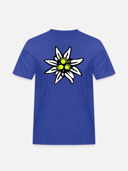 Edelweiss - Männer Workwear T-Shirt - Royalblau