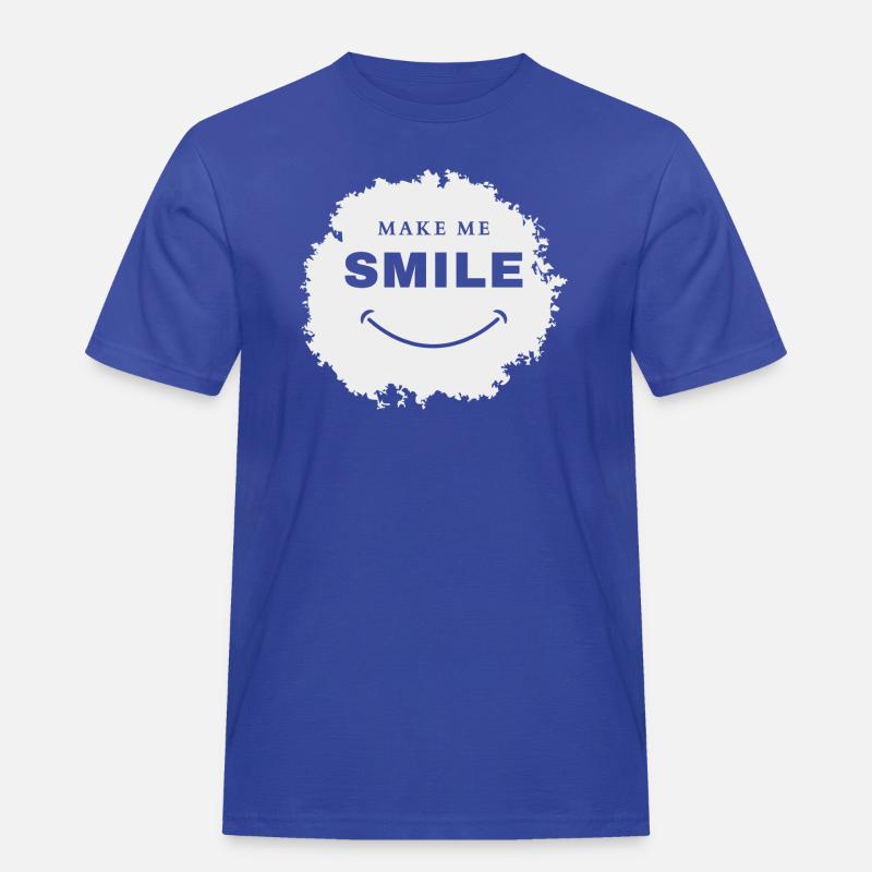 Make Me Smile - Männer Workwear T-Shirt - Royalblau