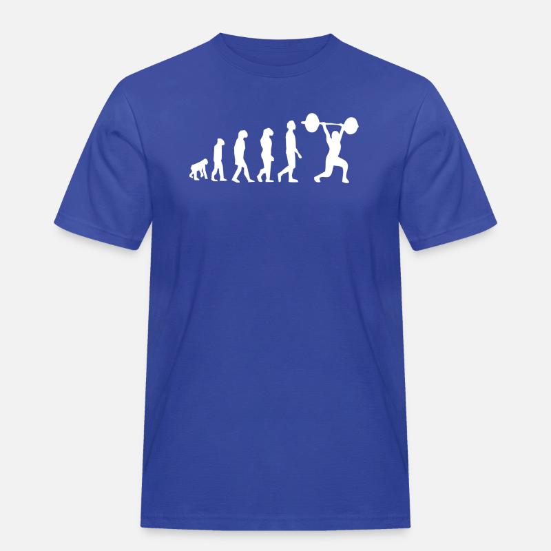 Evolution des Gewichthebens - Männer Workwear T-Shirt - Royalblau