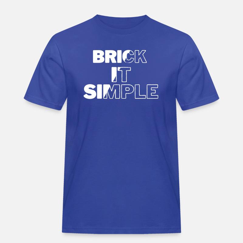 Brick it Simple - Männer Workwear T-Shirt - Royalblau