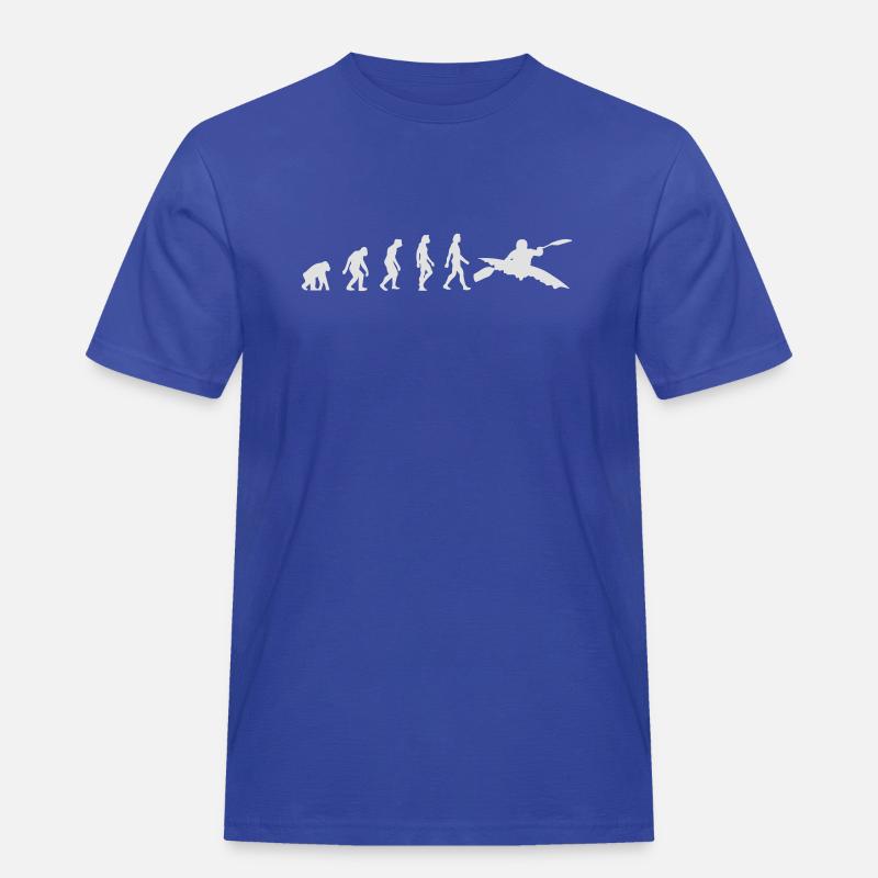Die Evolution des Kayaking - Männer Workwear T-Shirt - Royalblau