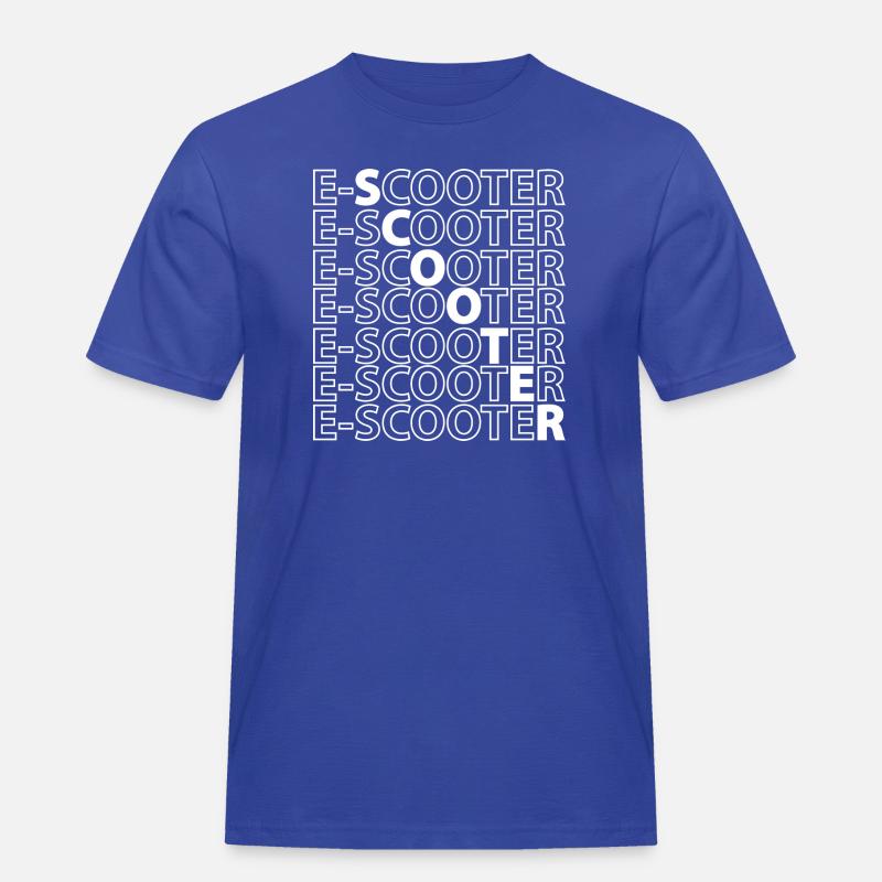 E-Scooter E-Roller Scooter - Männer Workwear T-Shirt - Royalblau