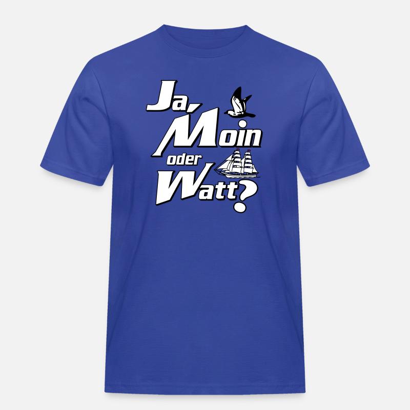 Ja Moin oder Watt? - Männer Workwear T-Shirt - Royalblau