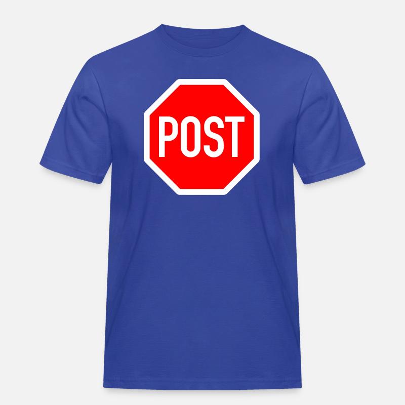 post oder stop? - Männer Workwear T-Shirt - Royalblau