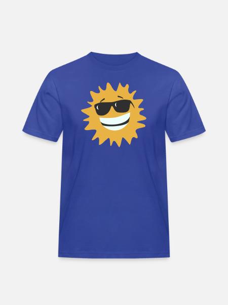 Sunburst Smiling with Sunglasses - Men's Workwear T-Shirt - royal blue
