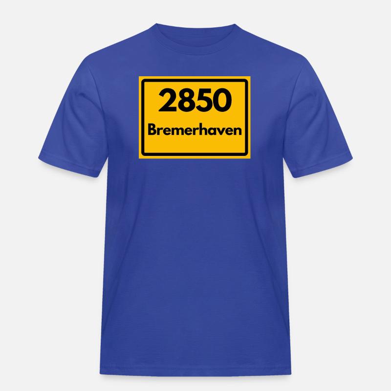 OLD POSTCODE POSTCODE RETRO 2850 BREMERHAVEN - Men's Workwear T-Shirt - royal blue