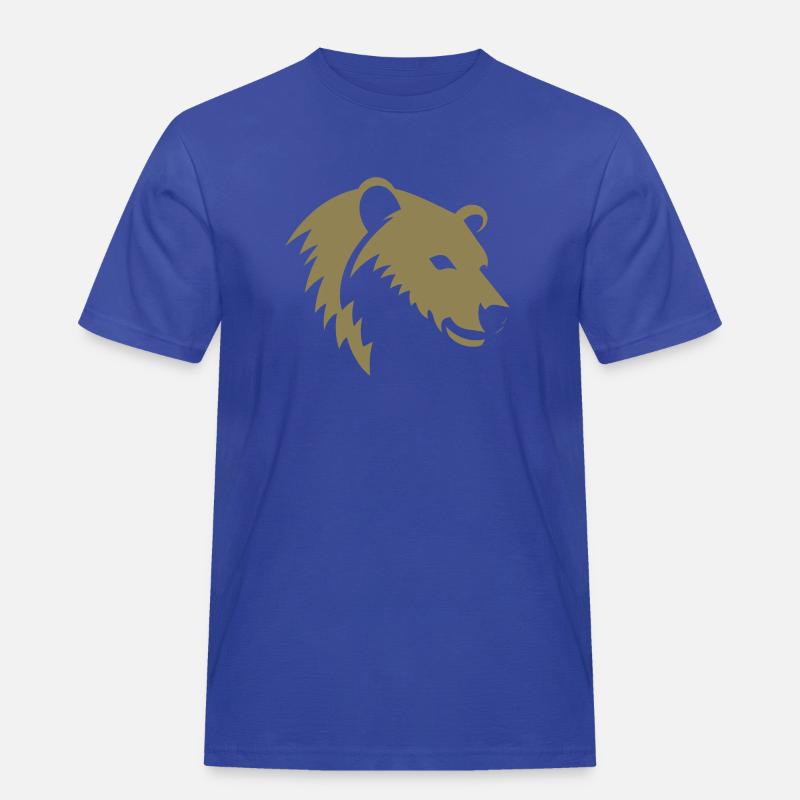 Bär Silhouette eines Eisbärkopfes - Männer Workwear T-Shirt - Royalblau