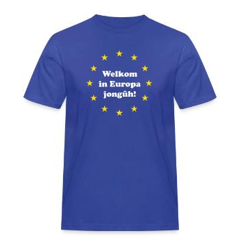 Willkommen in Europa, jonguh! - Männer Workwear T-Shirt - Royalblau - Vorne - AI Model Male 178 light (178cm)