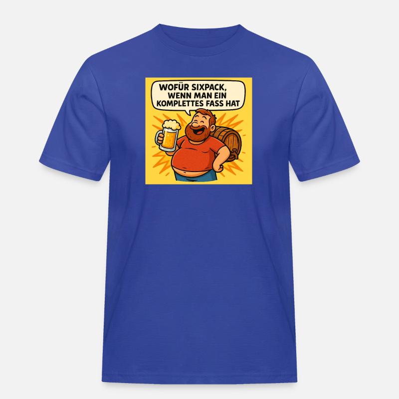 Six Pack oder Fass - Männer Workwear T-Shirt - Royalblau