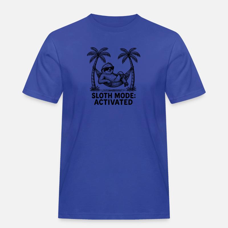 Faultier Sloth Mode: Activated Chillen Arbeit - Männer Workwear T-Shirt - Royalblau