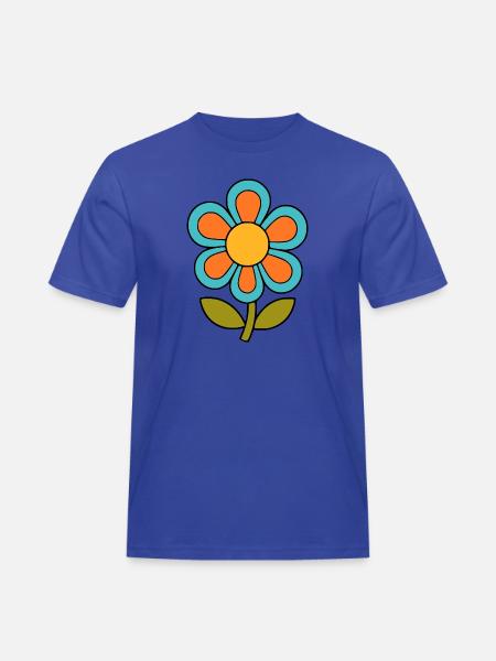 70s flower pattern retro flowerpower - Men's Workwear T-Shirt - royal blue