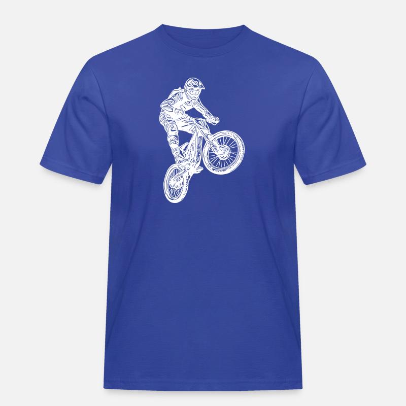 Cooler Radfahrer Springender Mountainbiker - Männer Workwear T-Shirt - Royalblau