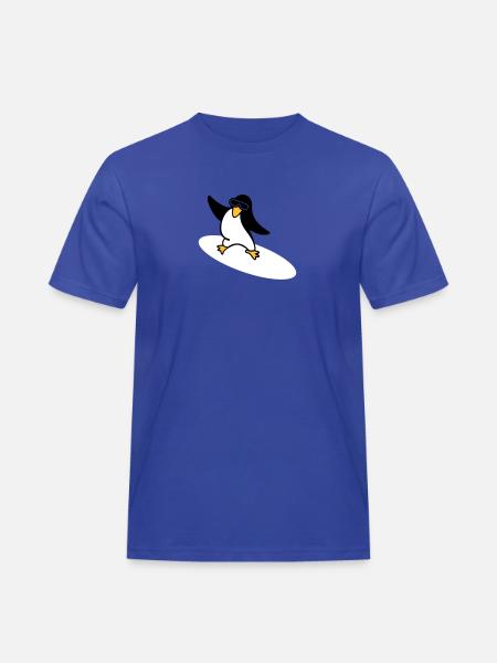 Surfer Pinguin / penguin (3c) - Männer Workwear T-Shirt - Royalblau