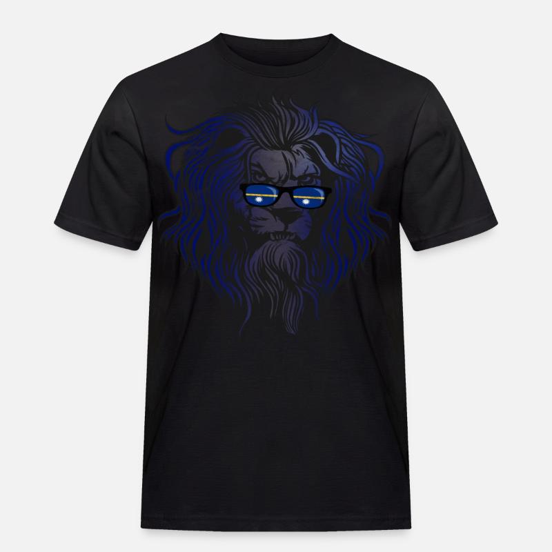 Nauru - Männer Workwear T-Shirt - Schwarz