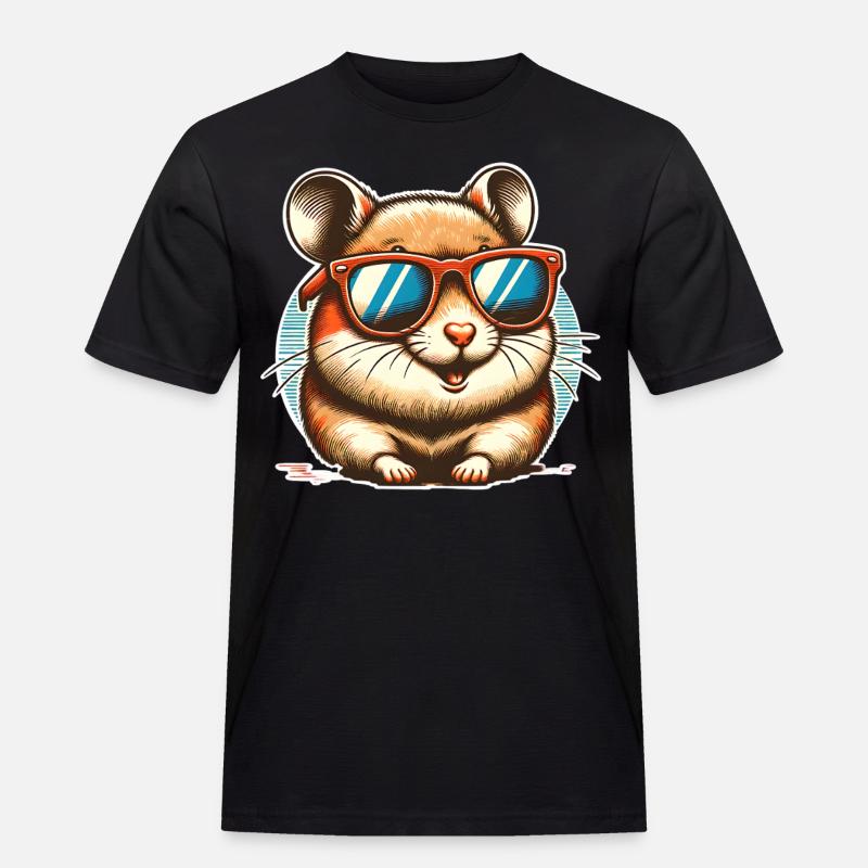 Hamster - Männer Workwear T-Shirt - Schwarz