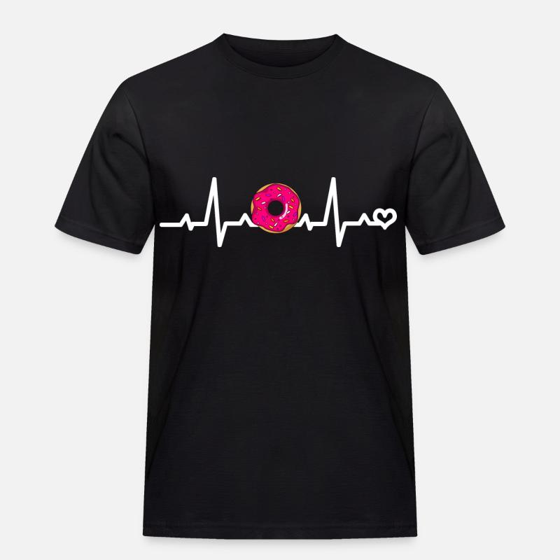 Pinker Donut Liebe - Männer Workwear T-Shirt - Schwarz