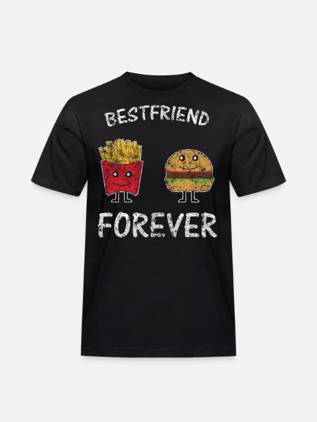 Beste Freunde Essen - Männer Workwear T-Shirt - Schwarz