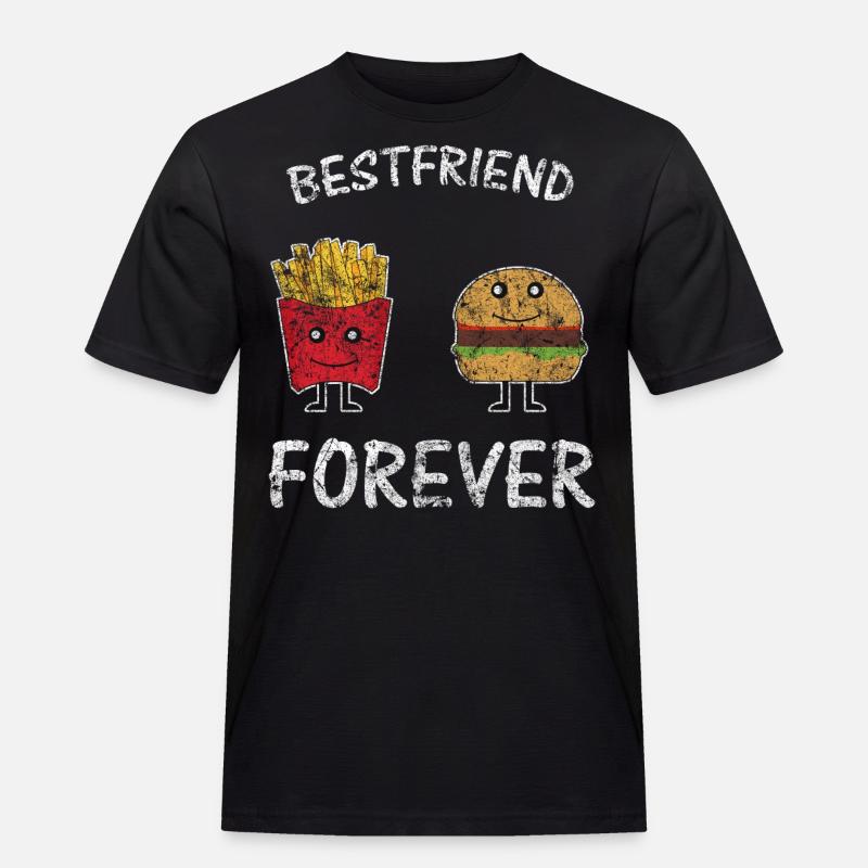 Beste Freunde Essen - Männer Workwear T-Shirt - Schwarz