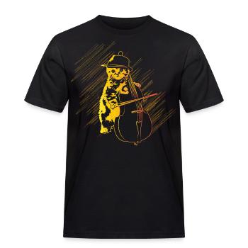 Cadeau de violoncelle chat - T-shirt Workwear homme - noir - Devant - AI Model Male 178 light (178cm)