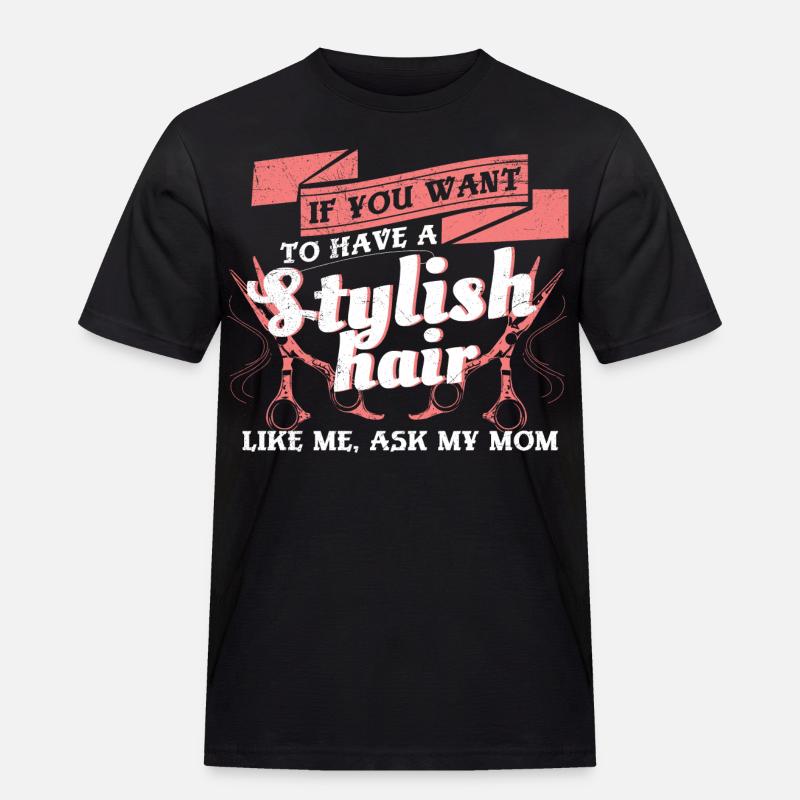 Mutter Tochter Friseur - Männer Workwear T-Shirt - Schwarz