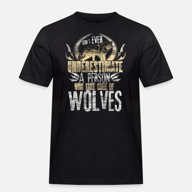 Wolf Wölfe Geschenkidee - Männer Workwear T-Shirt - Schwarz