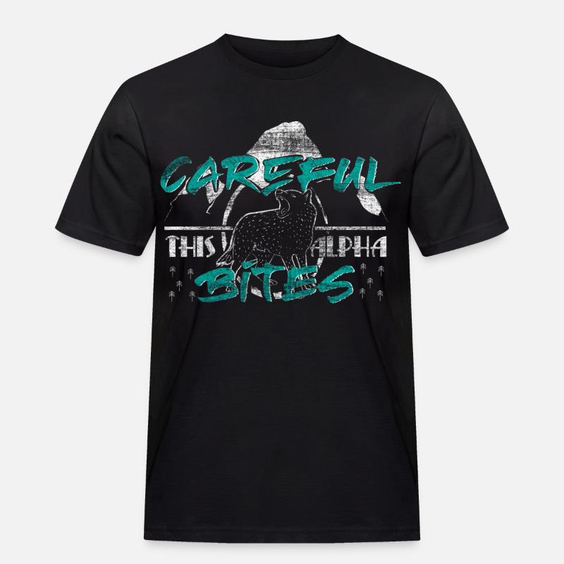 Wolf Alphawolf Geschenk - Männer Workwear T-Shirt - Schwarz