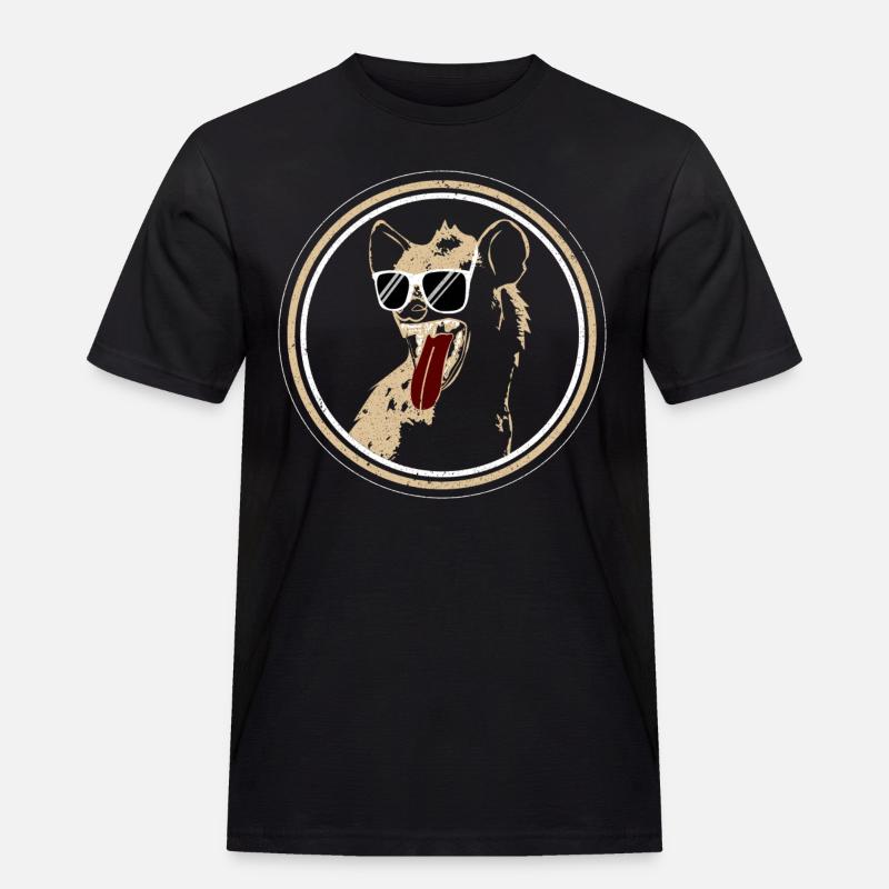 Hyäne Tier - Männer Workwear T-Shirt - Schwarz