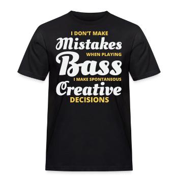 Bass Guitar Player Music Musician Bassist Funny - Men's Workwear T-Shirt - black - Front - AI Model Male 178 light (178cm)