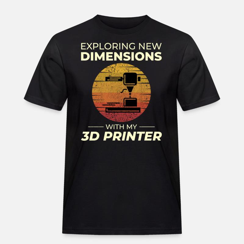 3D-Drucker 3D-Druck - Männer Workwear T-Shirt - Schwarz