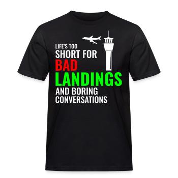 Fluglotse ATC Aviation Humor Flugzeug - Männer Workwear T-Shirt - Schwarz - Vorne - AI Model Male 178 light (178cm)