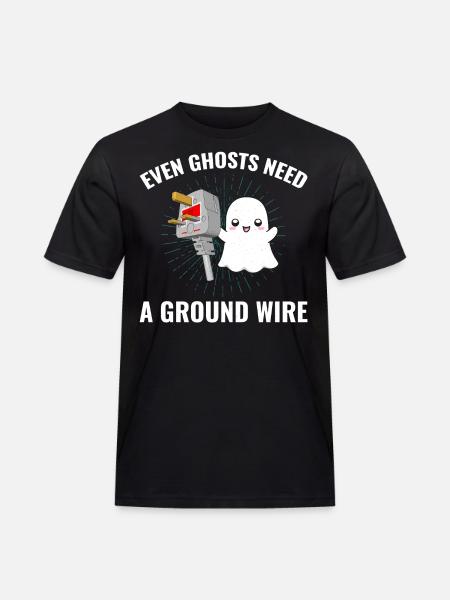 Elektriker Halloween Geist Erdungskabel Spaß - Männer Workwear T-Shirt - Schwarz