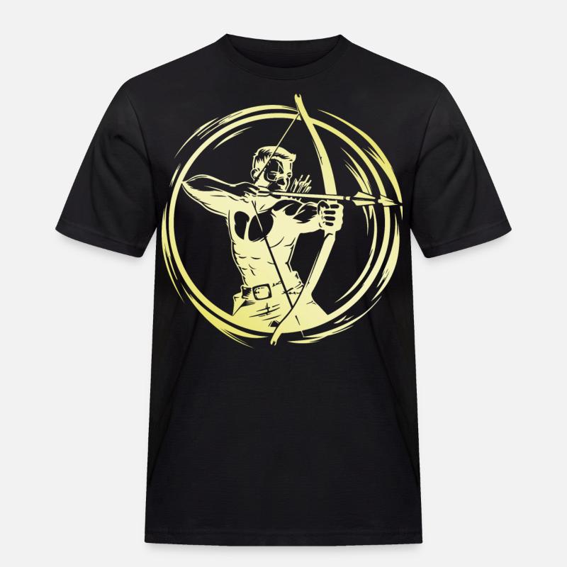Bogenschießen Mann - Männer Workwear T-Shirt - Schwarz
