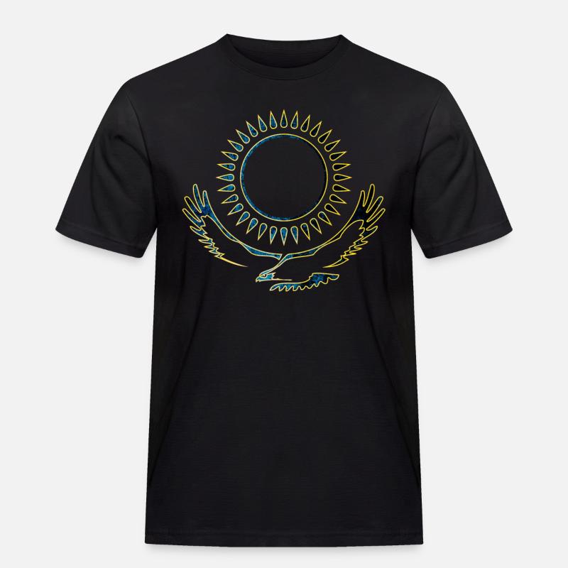 Kasachstan Adler edel - Männer Workwear T-Shirt - Schwarz
