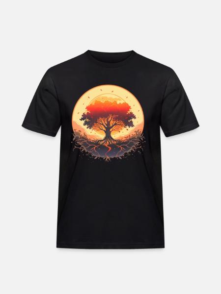 Træ af livscyklus for fødsel og vækst - Herre Workwear T-Shirt - sort