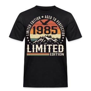 Cadeau Anniversaire 1985 - Vintage 1985 Rétro 1985 - T-shirt Workwear homme - noir - Devant - AI Model Male 178 light (178cm)