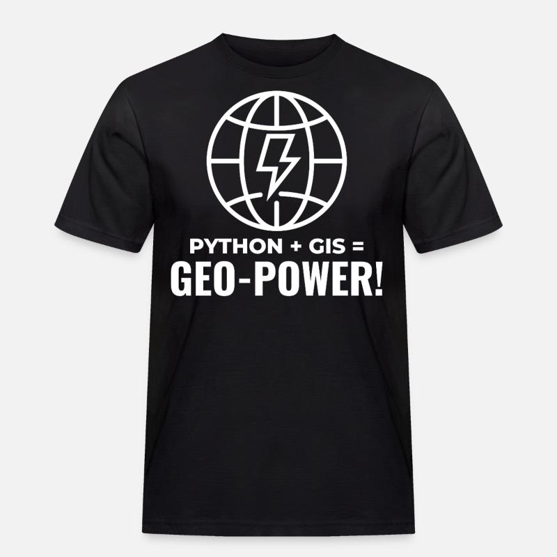 Python SIG Géo-Puissance Programmation Géospatial - T-shirt Workwear homme - noir