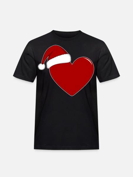Weihnachten Herz - Männer Workwear T-Shirt - Schwarz