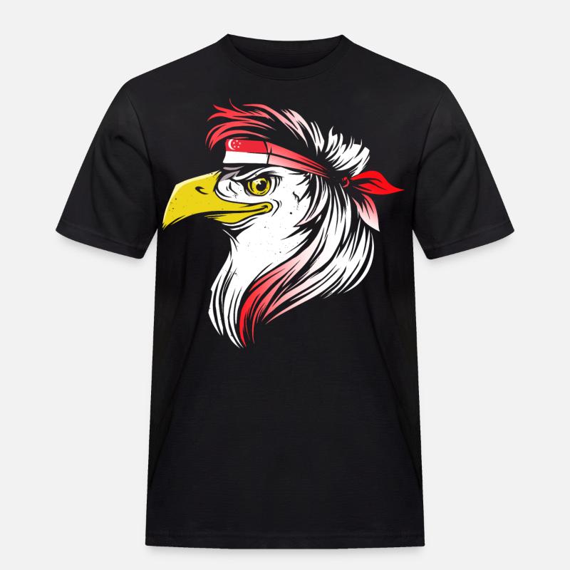 Singapur - Männer Workwear T-Shirt - Schwarz
