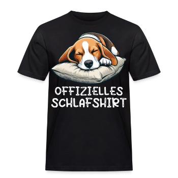 Offizielles Schlafshirt Beagle Beaglebesitzer - Männer Workwear T-Shirt - Schwarz - Vorne - AI Model Male 178 light (178cm)