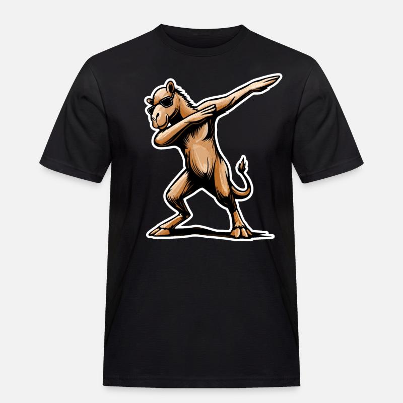 Stylisches Dabbing-Dromedar Design Geschenk - Männer Workwear T-Shirt - Schwarz