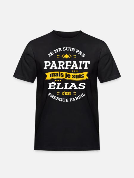 ÉLIAS PARFAIT - PRENOM ÉLIAS - T-shirt Workwear homme - noir