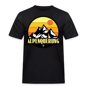 Alpenquerung Sonnenuntergang - Männer Workwear T-Shirt - Schwarz - Vorne - AI Model Male 178 light (178cm)