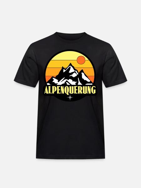 Alpenquerung Sonnenuntergang - Männer Workwear T-Shirt - Schwarz