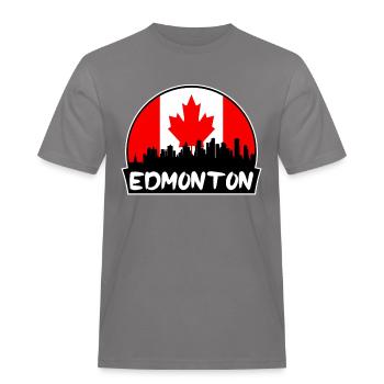 Edmonton Canada Flag Skyline Silhouette Travel - T-shirt Workwear homme - gris - Devant - AI Model Male 185 dark (185cm)