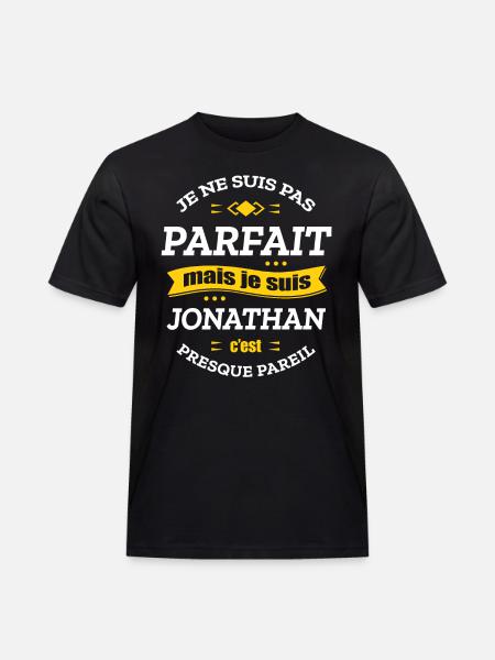 JONATHAN PARFAIT - PRENOM JONATHAN - T-shirt Workwear homme - noir