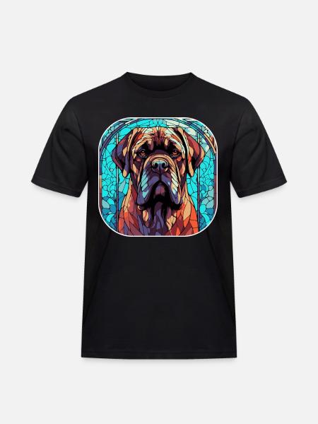 Farverig engelsk mastiff hunderace akvarel glas - Herre Workwear T-Shirt - sort