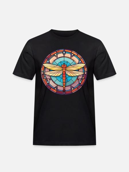 Libelle bunte Aquarell-Tier-Illustration - Männer Workwear T-Shirt - Schwarz